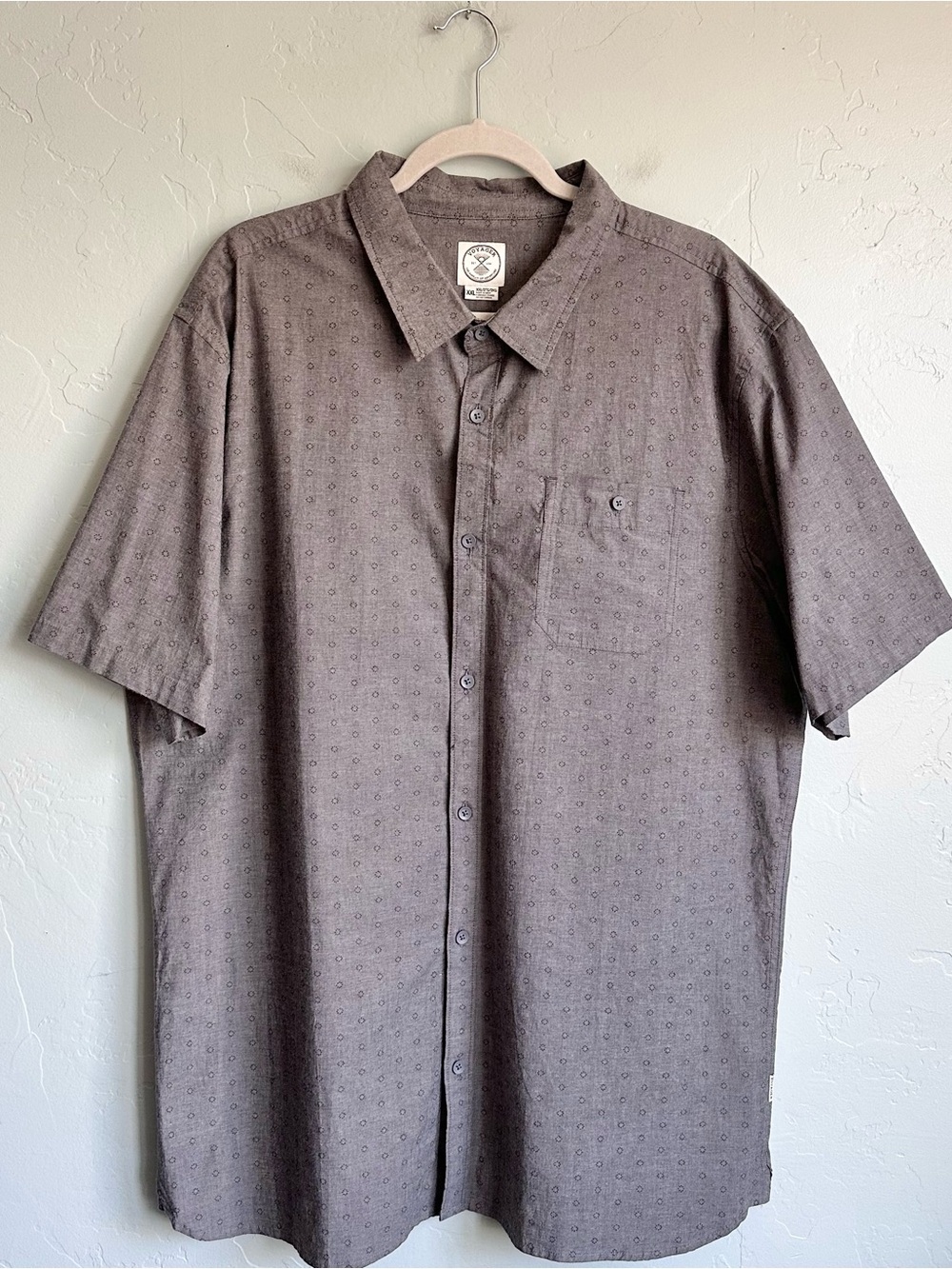 Voyager Men's Gray Cotton Short-Sleeve Button Up Shirt Size XXL